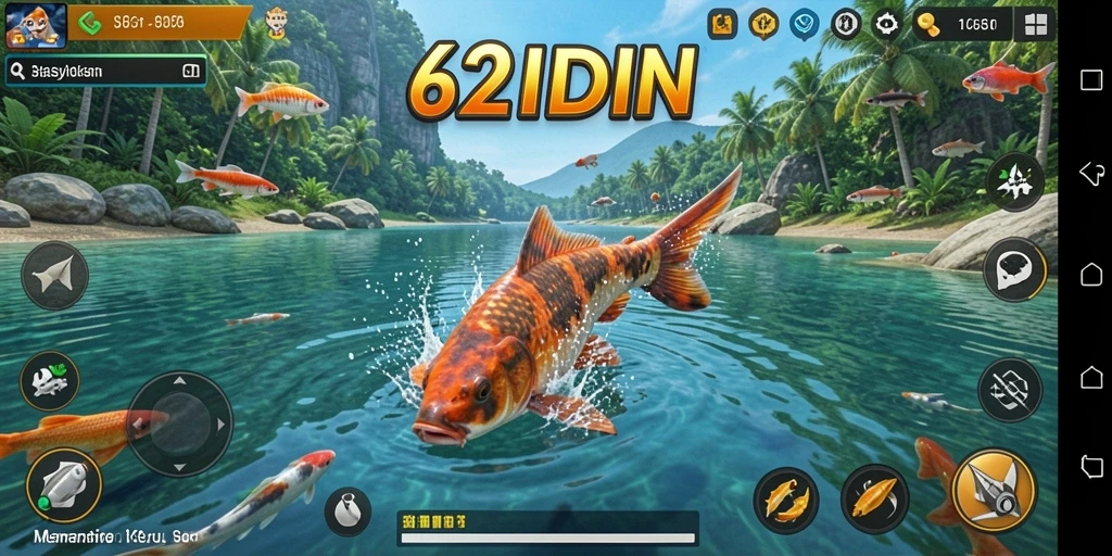 Tampilan mengesankan dari gameplay 62IDN yang menampilkan aksi memancing.