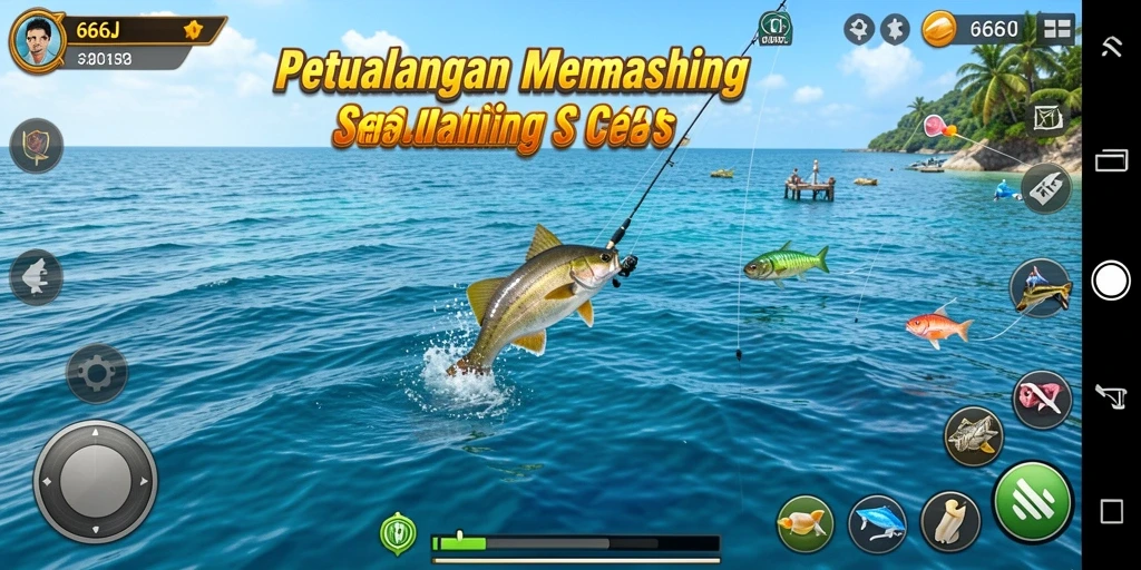 Tampilan menarik saat memancing di 666J dengan berbagai jenis ikan.