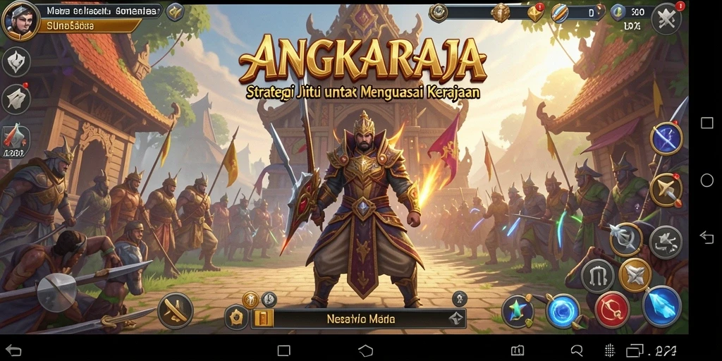 Tampilan gameplay <strong>ANGKARAJA</strong> yang mendebarkan dan strategis.
