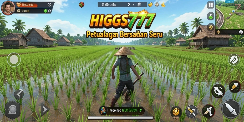 Tampilan gameplay HIGGS777 saat bercocok tanam yang seru dan interaktif.