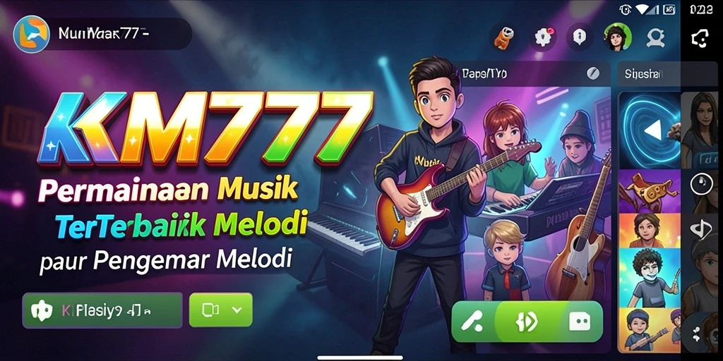 Tampilan gameplay KM777 yang seru dan interaktif dalam bermain musik.