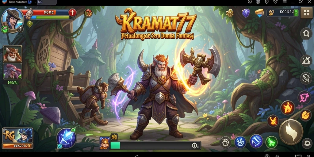 Screenshot dari gameplay RPG KRAMAT77 yang menampilkan pertarungan seru.