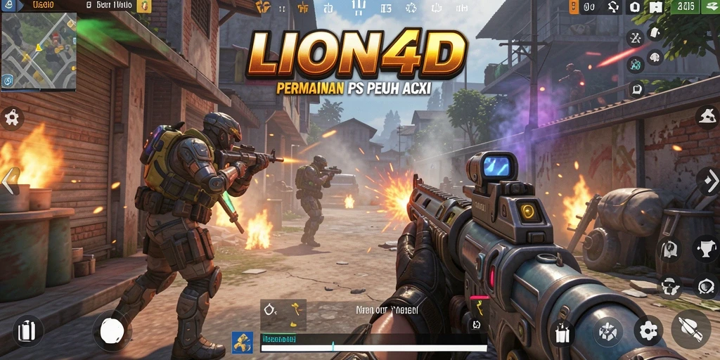 Screenshot gameplay LION4D dengan aksi tembak-menembak yang mendebarkan.