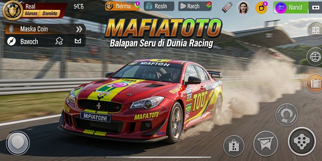 Tampilan mendebarkan dari gameplay balap di MAFIATOTO.