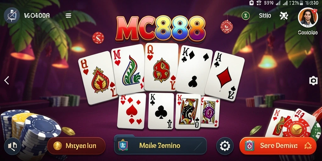 Tampilan gameplay seru di MC888 yang menampilkan pertandingan Domino.