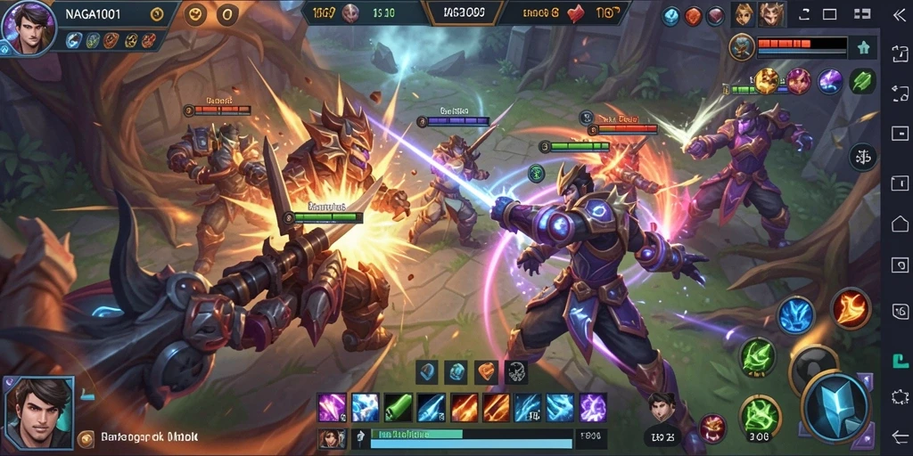 Tampilan gameplay seru dalam NAGA1001 MOBA