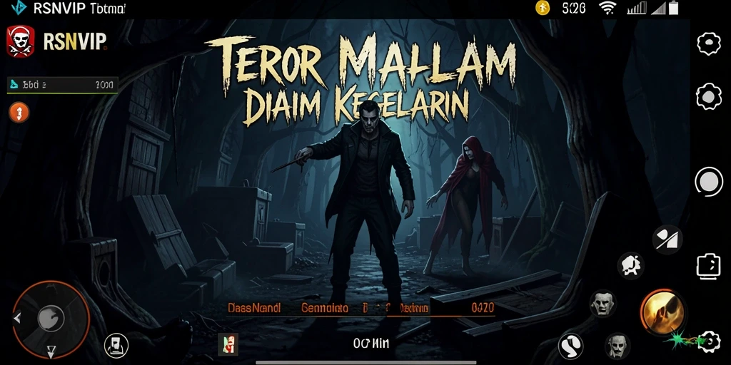 Screenshot gameplay RSNVIP menampilkan suasana mencekam dan teror yang mengintai.