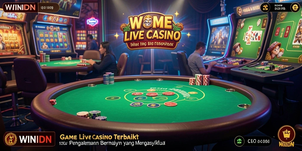 Screenshot gameplay LIVE dari WINIDN yang menampilkan dealer dan pemain.
